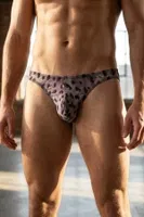 Erkek Leopar Desenli Transparan Tül Slip Külot Darkzone DZ-1108-102-S Görsel detay görünüm