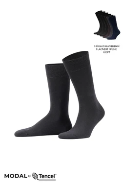 Erkek Modal Ergonomik Kutulu 6 Çift Soket Çorap Çok Renkli Mısırlı ESKT000022