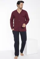 Erkek Önü Açık Uzunkol Pijama Takım Öztaş 12074-A Öztaş 12074-A Bordo farklı açı