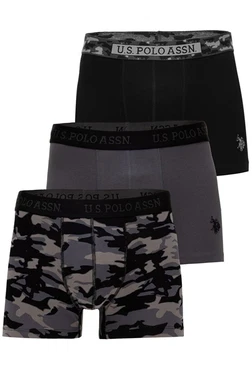 Us. POLO Assn. Erkek Pamuklu 3'lü Boxer Siyah Antrasit Baskılı Us. POLO Assn. 80542