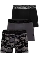 Erkek Pamuklu 3'lü Boxer Siyah Antrasit Baskılı Us. POLO Assn. 80542