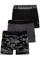 Erkek Pamuklu 3'lü Boxer Siyah Antrasit Baskılı Us. POLO Assn. 80542 Görsel
