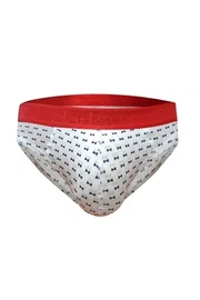 Erkek Papyon Desenli Beyaz Pamuklu Lastikli Slip Külot Darkzone DZ-1103-101-S