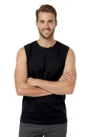 Erkek Premium Kumaş Pamuklu Modal Nefes Alabilir Rahat Bisiklet Yaka Sıfır Kol T-Shirt Özkan 12472 Siyah farklı açı