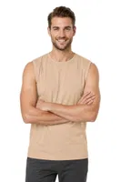 Erkek Premium Kumaş Pamuklu Modal Nefes Alabilir Rahat Bisiklet Yaka Sıfır Kol T-Shirt Özkan 12472 Ten görsel 5