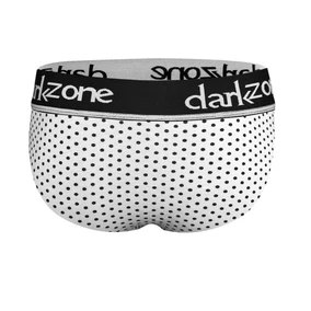 Erkek Puantiye Desenli Beyaz Pamuklu Lastikli Slip Külot Darkzone DZ-1103-105-S