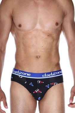 Erkek Şapka Desenli Pamuklu Lastikli Slip Külot Darkzone DZ-1103-108-S