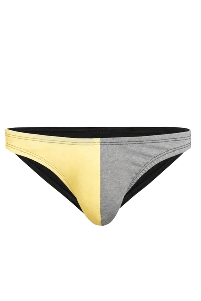 Erkek Sarı Gri Pamuklu Klasik Slip Külot Darkzone DZ-1104-132-S