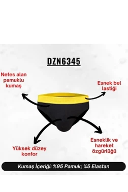 Erkek Sarı Lastikli Lacivert Pamuklu Lastikli Slip Külot Darkzone DZ-1103-22-S - Alternatif Görünüm