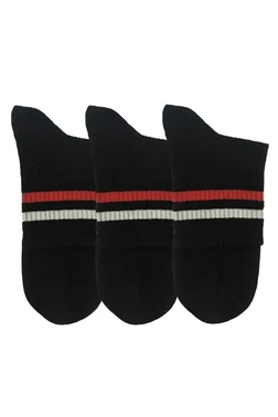 Erkek Siyah 3'Lü Kısa Spor Çorap Darkzone DZCP0042