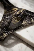 Erkek Siyah Gold Desenli Transparan Tül Slip Külot Darkzone DZ-1108-101-S Görsel görsel 8