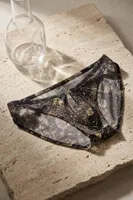 Erkek Siyah Gold Desenli Transparan Tül Slip Külot Darkzone DZ-1108-101-S Görsel görsel 7