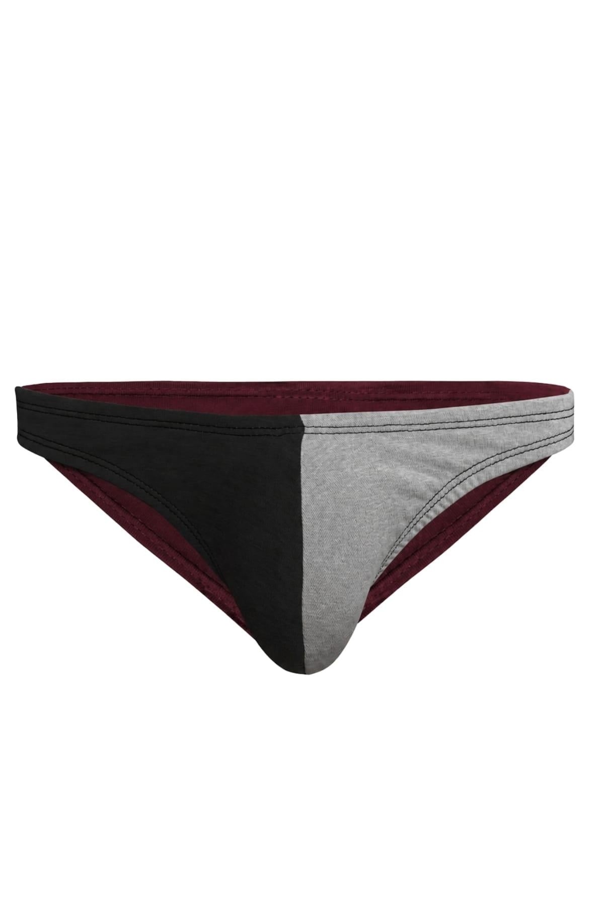 Erkek Siyah Gri Pamuklu Klasik Slip Külot Darkzone DZ-1104-130-S