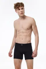 Erkek Siyah Pamuk Elastan Uzun Boxer Malabadi 073