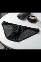 Erkek Siyah Transparan Slip Külot Darkzone DZ-1108-01-S Görsel görsel 5