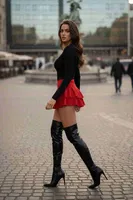 Esnek Likralı Bol Kesim Pileli Şort Etek Merry See MS7121-Kırmızı Kırmızı görsel 6