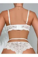 Fantezi Kalp Aksesuarlı Dantelli Jartiyer Takım For Dreams 8465 Beyaz görsel 4