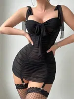Fantezi Sİyah Gecelik Jartiyer Takım Feel Lady F266 Siyah görsel 4