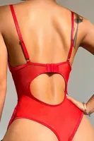 Jartiyerli Dantel Kadın Erotik Büstiyer Takım For Dreams 8412 Kırmızı görsel 8