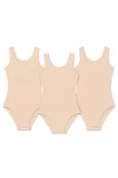 Geniş Askılı Kadın Çıtçıtlı Body Ten 3'lü Paket Yıldız 2059 Ten detay görünüm