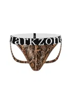 Gold Erkek Fantezi Arkası Açık Yılan Derisi Desenli Deri Jockstrap Darkzone DZ-1401-101-S Görsel detay görünüm