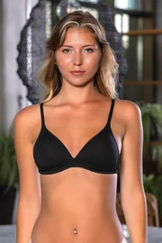 Gallipoli Günlük Kullanima Uygun Pamuklu Üçgen Sütyen Siyah Gallipoli 1960