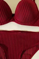 Hafif Destekli Balenli Sütyen Külot Takımı NBB 4875 Bordo görsel 8