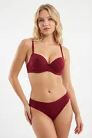 Hafif Destekli Balenli Sütyen Külot Takımı NBB 4875 Bordo görsel 6