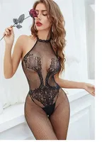 Halter Yaka Dantel Detaylı Fileli Vücut Çorabı So Beautiful 24204 Siyah