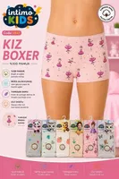 İntimo 2541 Desenli Kız Çocuk Boxer 6'lı 2541 Asorti