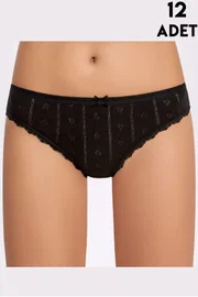 Jakarlı Dantelli Kadın Bikini12'li İlke 273