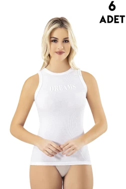 Kabartma Baskılı Modal Kaşkorse Kadın Atlet 6'lı Kota 6650 - Alternatif Görünüm