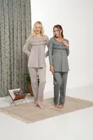 Kadife Kadın 3'lü Pijama Takımı Bone Club 5901 farklı açı