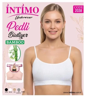 Kadın Bambu İp Askılı Pedli Derbi Bustiyer İntimo 2038