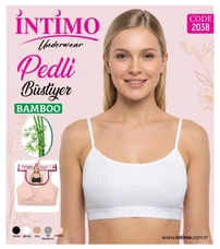 Kadın Bambu İp Askılı Pedli Derbi Bustiyer İntimo 2038