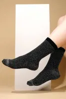 Kadın Bambu Simli Soket Çorap Mısırlı KSKT000057