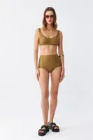 Kadın Basic Hardal Pedli Yüksek Bel Bikini Takımı Akbeniz 35017 Hardal farklı açı