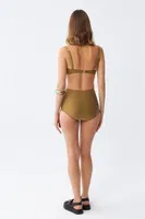 Kadın Basic Hardal Pedli Yüksek Bel Bikini Takımı Akbeniz 35017 Hardal görsel 5