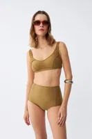 Kadın Basic Hardal Pedli Yüksek Bel Bikini Takımı Akbeniz 35017 Hardal görsel 4