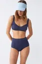 Kadın Basic Lacivert Pedli Yüksek Bel Bikini Takımı Akbeniz 35017
