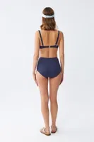 Kadın Basic Lacivert Pedli Yüksek Bel Bikini Takımı Akbeniz 35017 Lacivert görsel 6