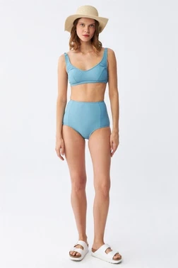 Kadın Basic Turkuaz Pedli Yüksek Bel Bikini Takımı Akbeniz 35017 - Alternatif Görünüm