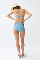 Kadın Basic Turkuaz Pedli Yüksek Bel Bikini Takımı Akbeniz 35017 Turkuaz görsel 5