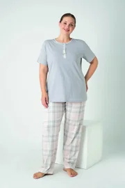 Kadın Battal Penye Süprem Patlı Kısa Kol Pijama Confeo C840-929