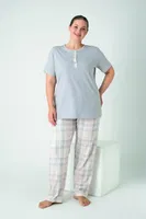 Kadın Battal Penye Süprem Patlı Kısa Kol Pijama Confeo C840-929 Görsel