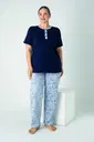 Kadın Battal Penye Süprem Patlı Kısa Kol Pijama Takım Confeo C840-936