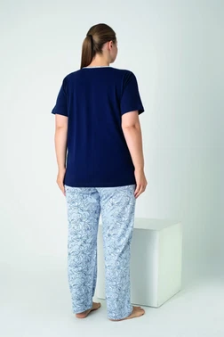 Kadın Battal Penye Süprem Patlı Kısa Kol Pijama Takım Confeo C840-936 - Alternatif Görünüm