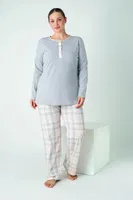 Kadın Battal Penye Süprem Patlı Uzun Kol Pijama Takım Confeo C840-927 Görsel