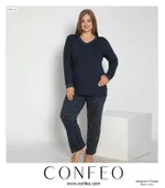Kadın Battal V Yaka Uzun Kol Pijama Takım Confeo C840-261 Görsel