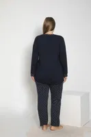 Kadın Battal V Yaka Uzun Kol Pijama Takım Confeo C840-261 Görsel görsel 5